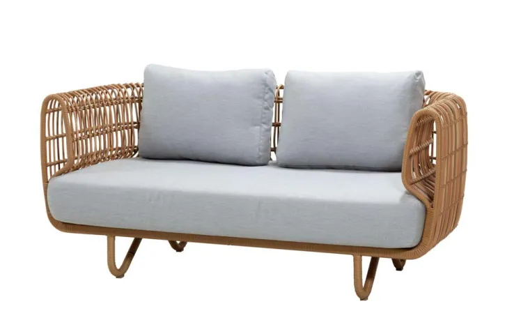 Gartenbank 2er Loungesofa Cane-line Nest 2er Korbsofa natural inkl. Kissen